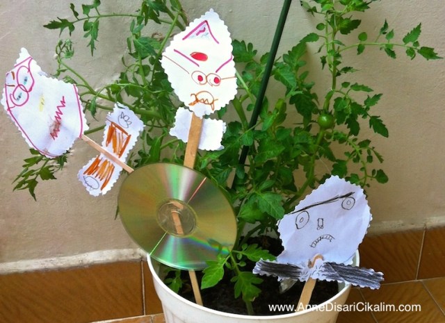 Domateslere korkuluk, çocuklara etkinlik, anne disari cikalim